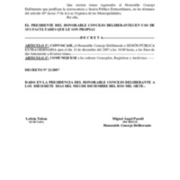 DECRETO 021/2007