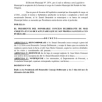 DECRETO 020/2014